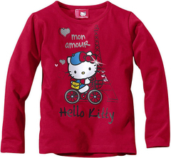 Футболка с длинным рукавом красного цвета Hello Kitty