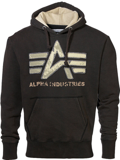 Толстовка с капюшоном черного цвета Alpha Industries